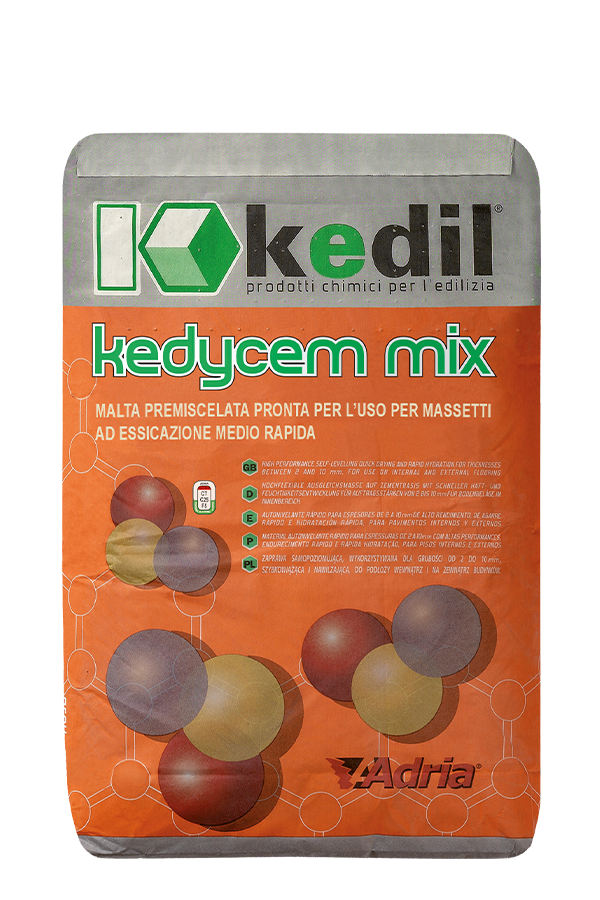 Kedycem Mix von Kedil: Hochleistungs-Fertigmörtel für Estriche mit mittelfrüh trocknender Wirkung.