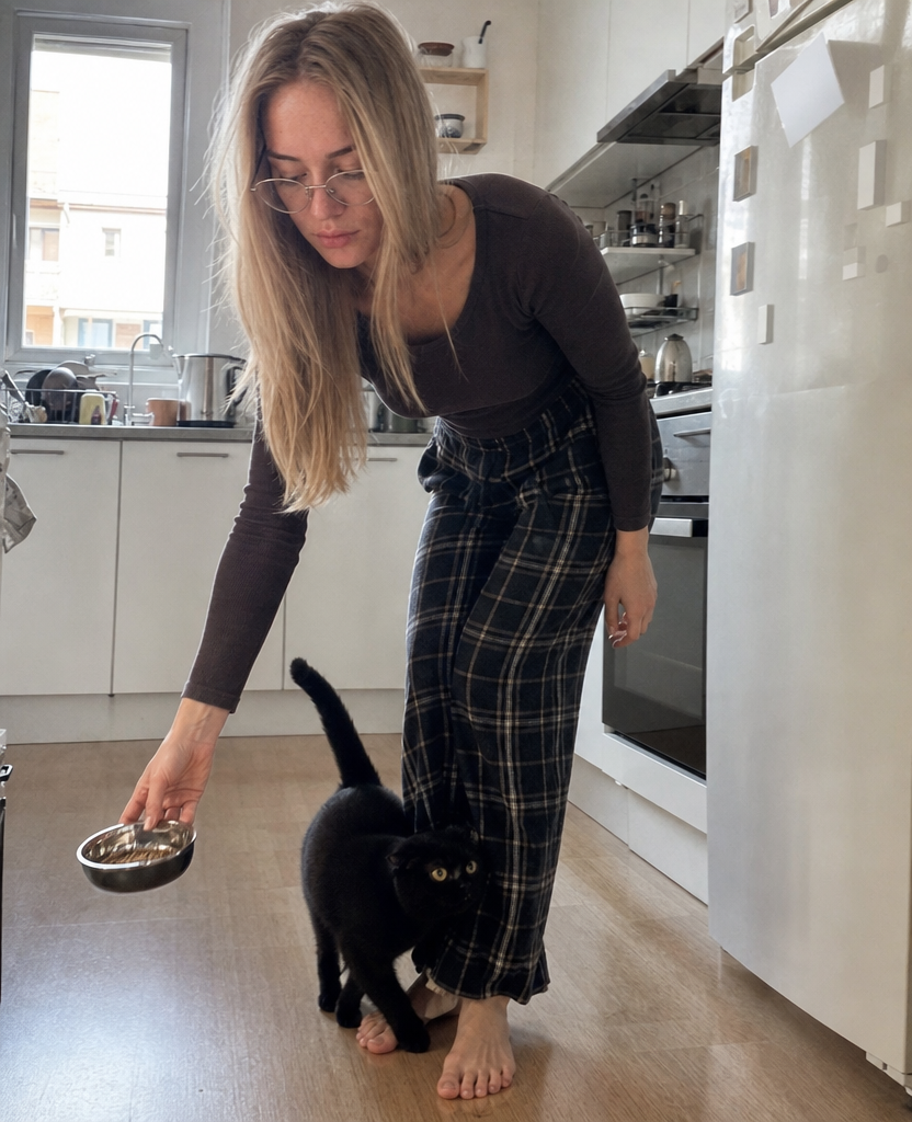 Morning with the cat by the hour 2