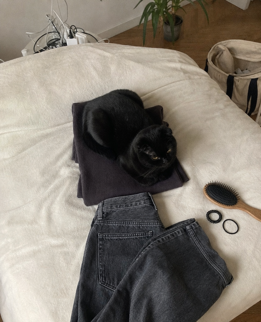 Morning with the cat by the hour 4