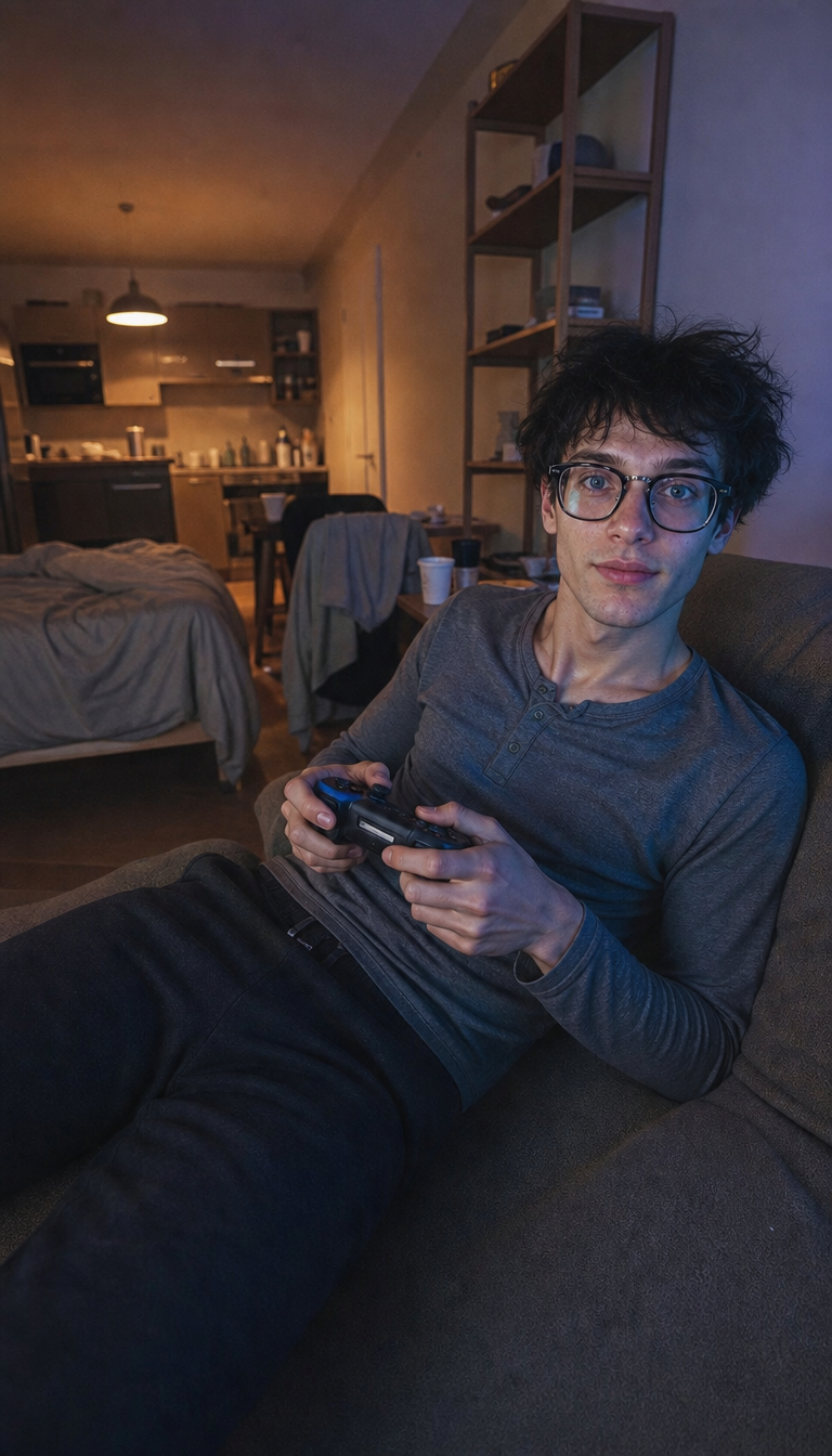 Lying down with a gamepad 1