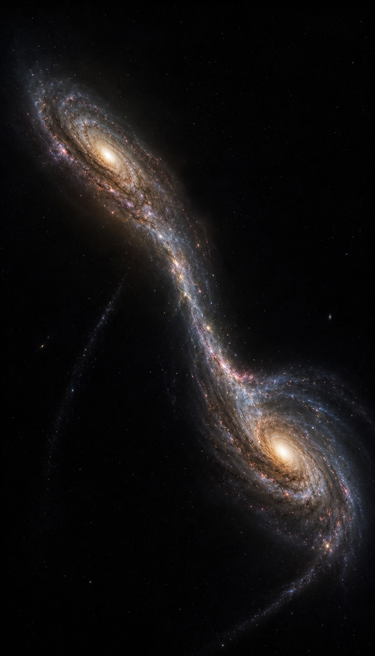 Two galaxies are moving towards each other