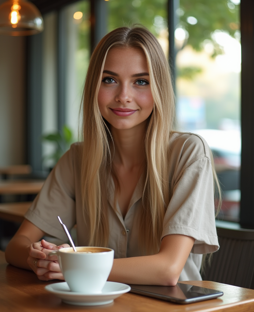 Café de la mañana en mi cafetería nueva