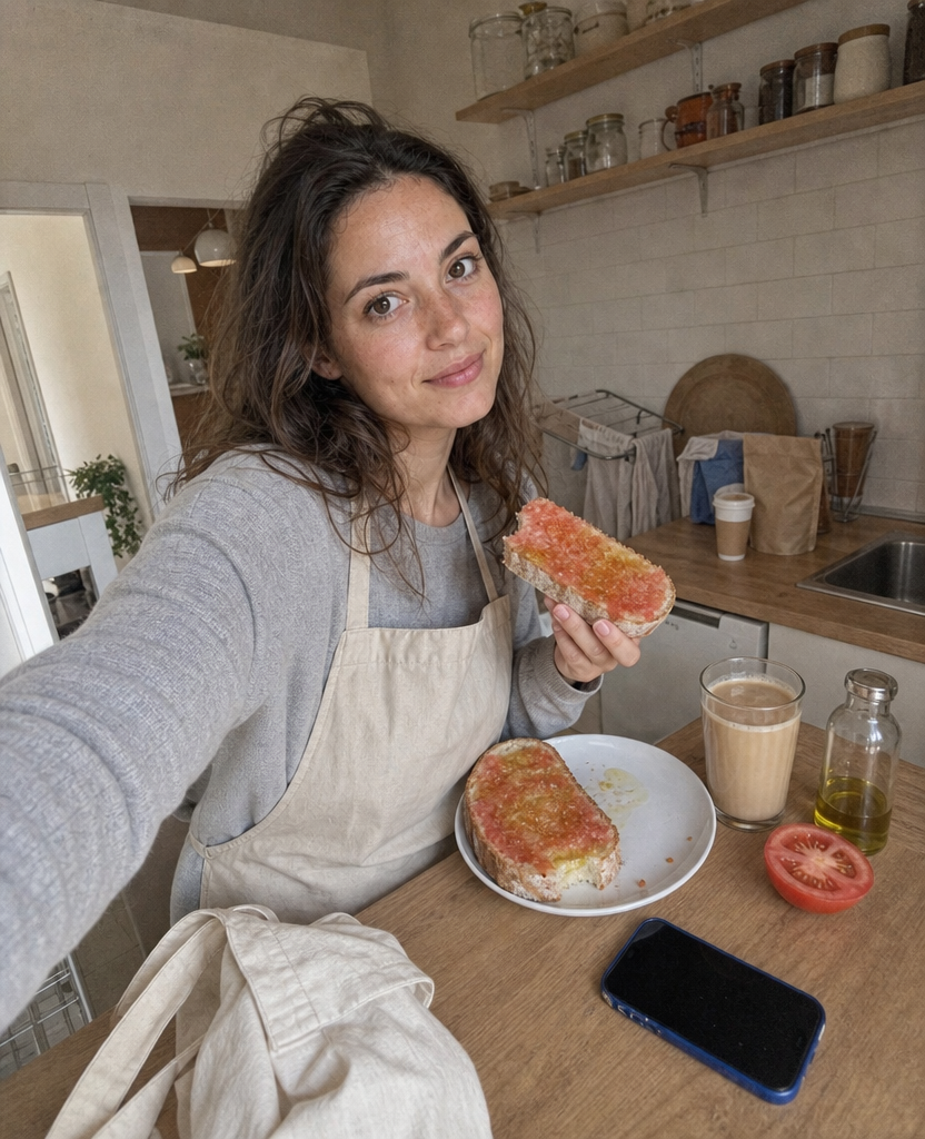 Pan con tomate y café con leche 1