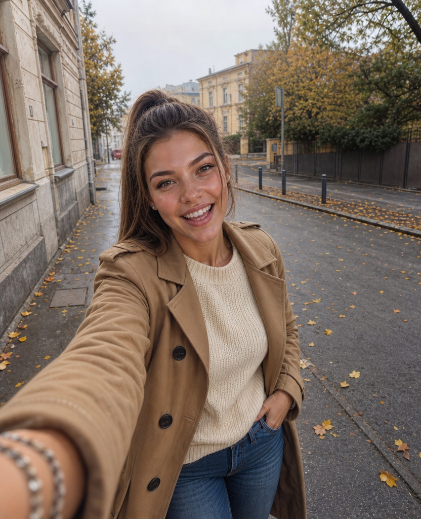 Trench coat and sweater 1
