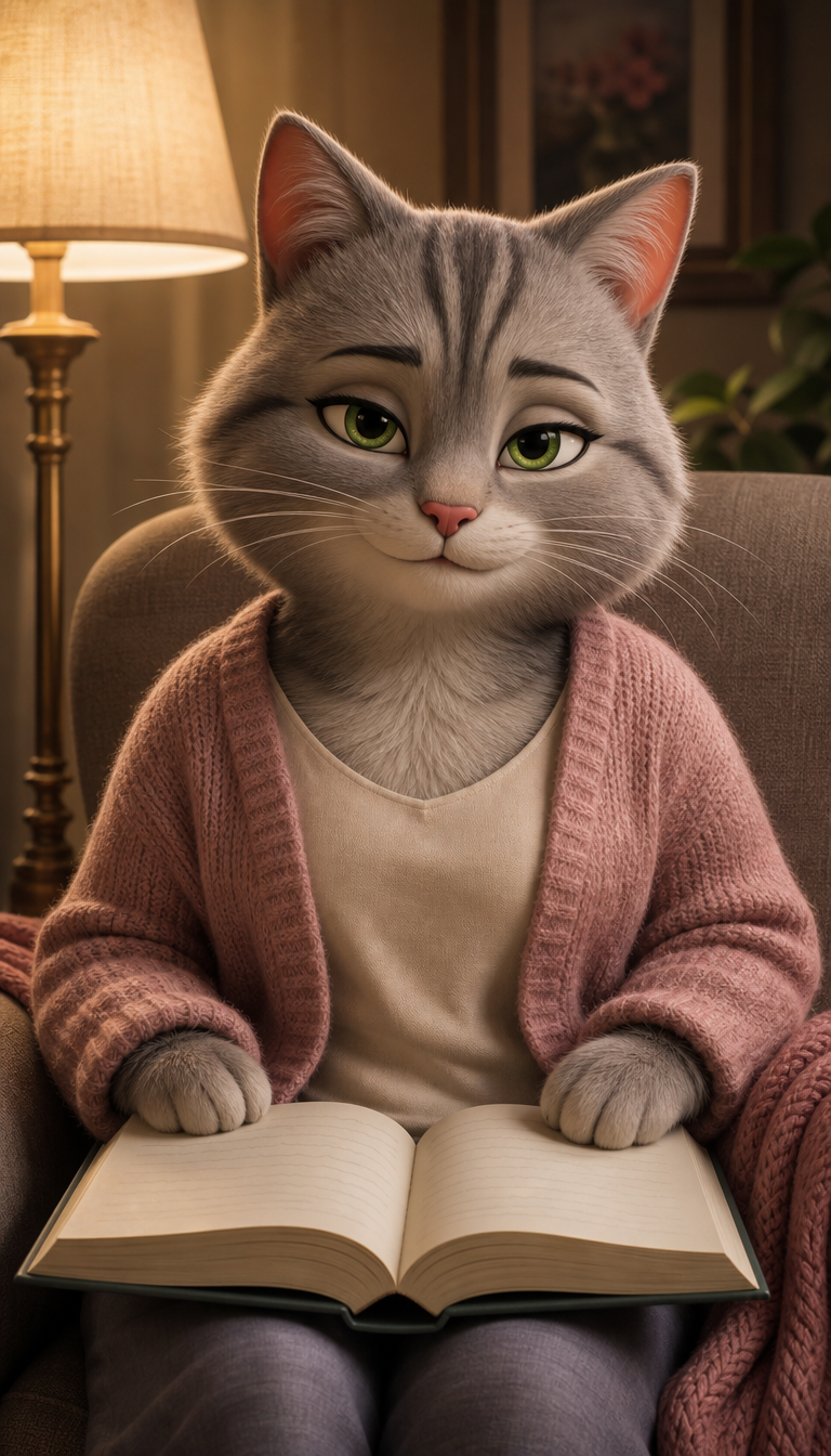 An open book on the lap