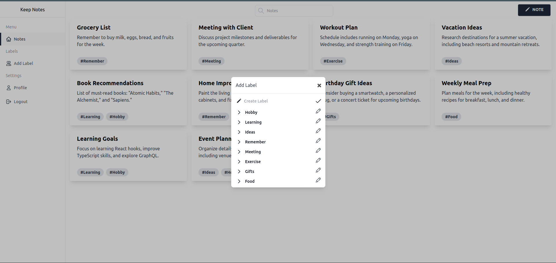 Notes App Screenshot