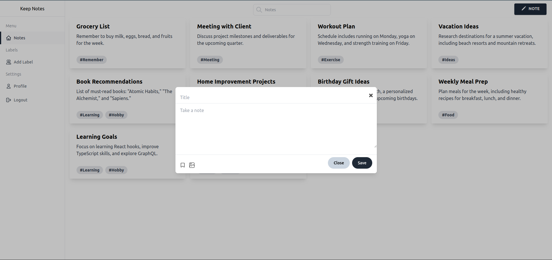 Notes App Screenshot