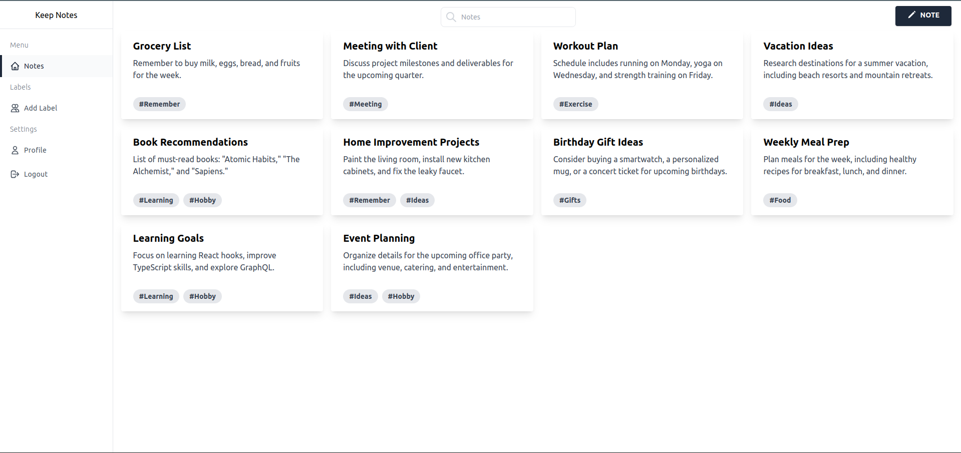 Notes App Screenshot