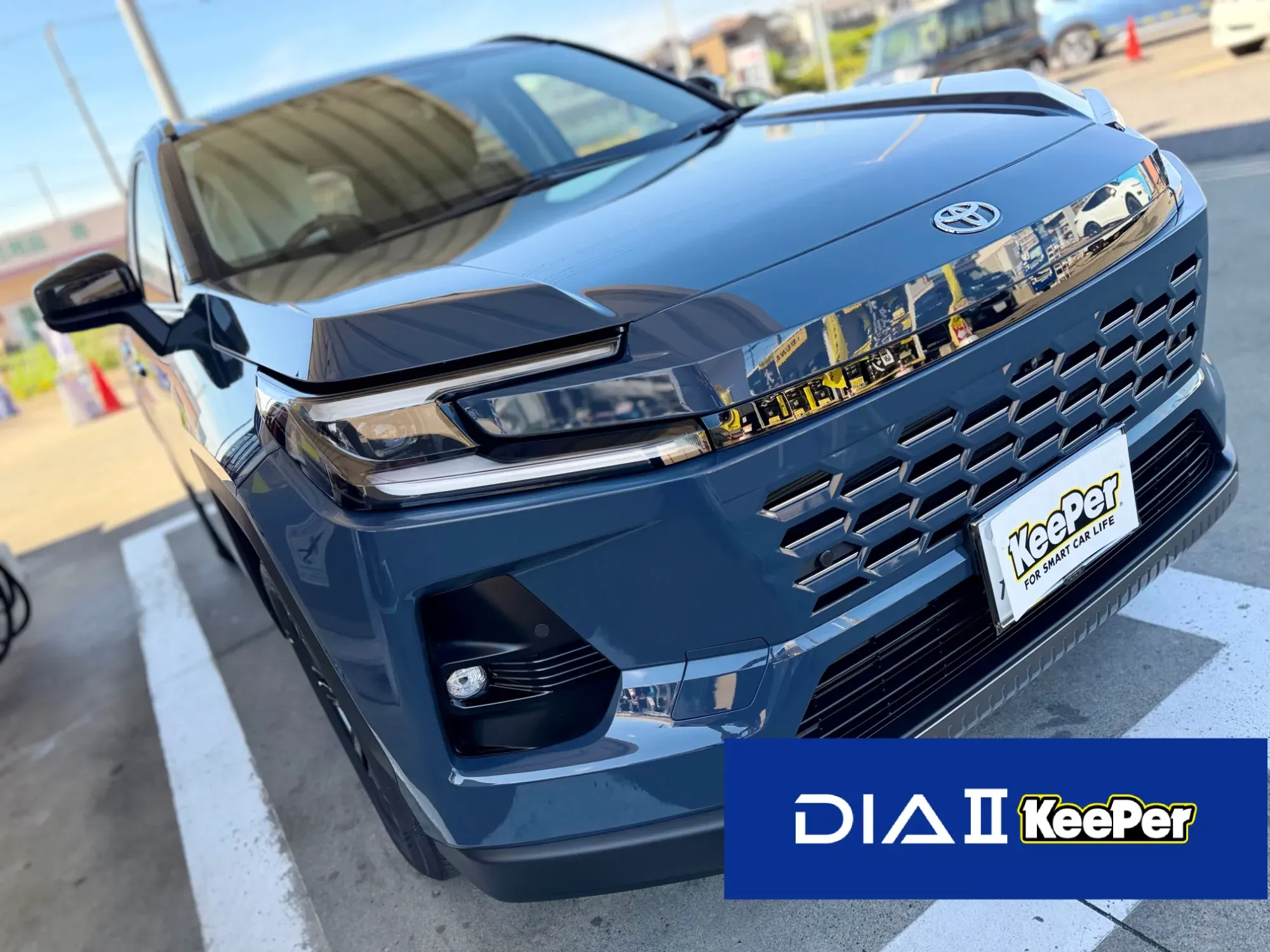 トヨタRAV4黒色濃色系新車へのダイヤⅡキーパープレミアムガラスコーティング施工例