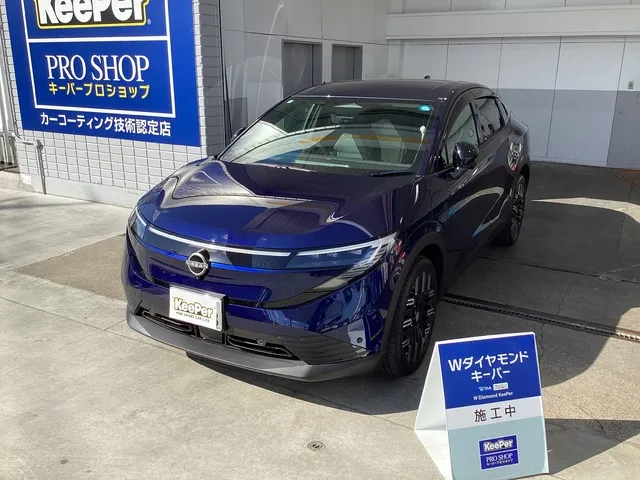 日産リーフ（黒）にアイアン・プロテクトキーパーを施工、新車のような輝きに。