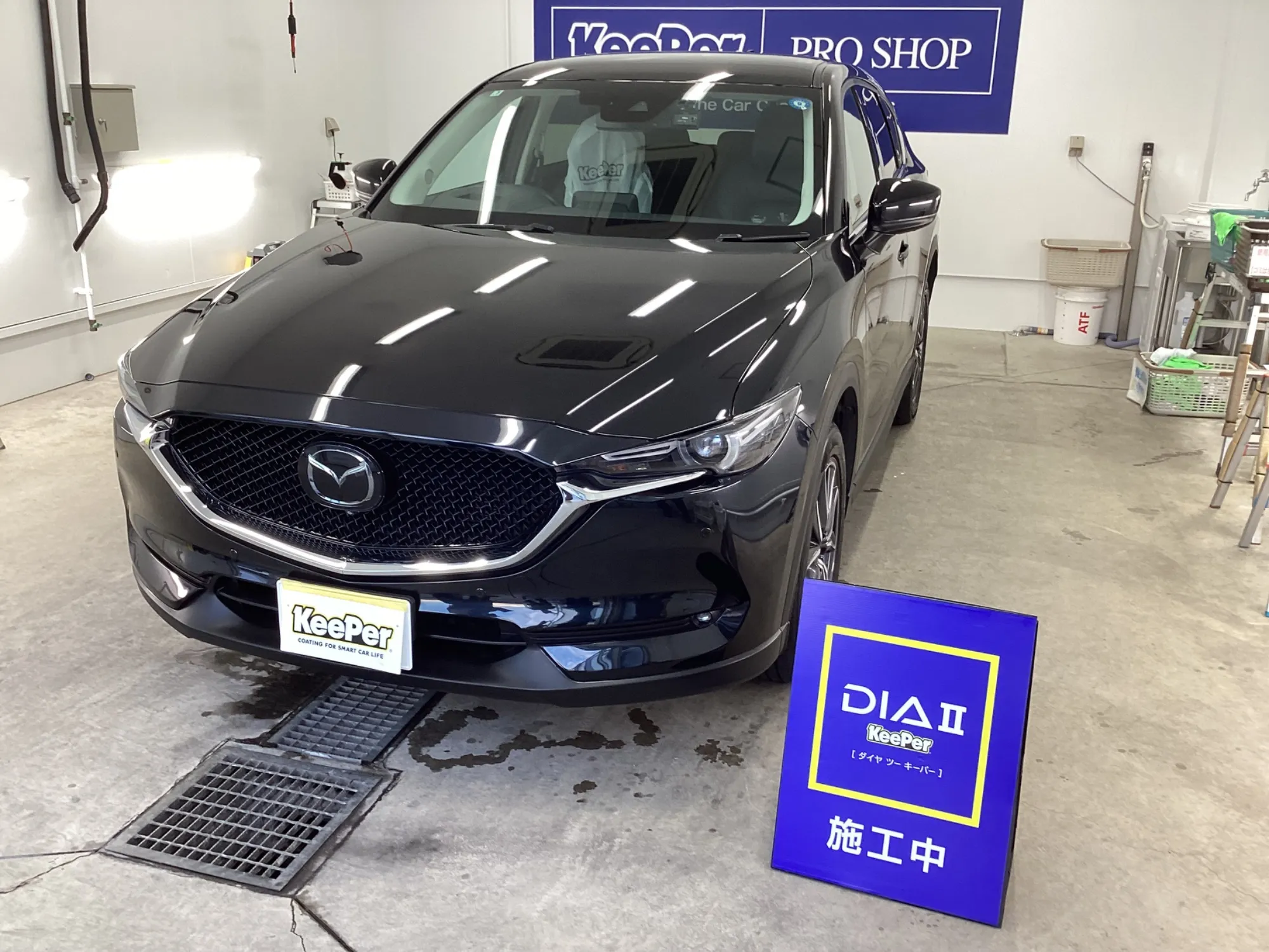 マツダCX-5にダイヤⅡキーパーを施工したSUV・クロカン、ブラック・濃色系の新車コーティング事例