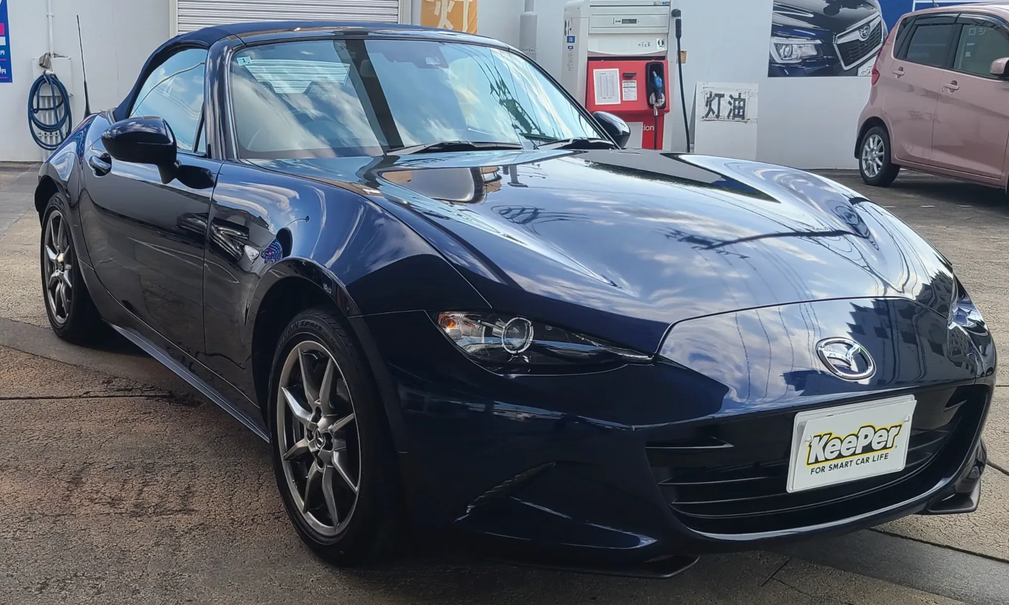 マツダ ロードスターにダイヤⅡキーパーを施工したブラックのスポーツカー中古車事例