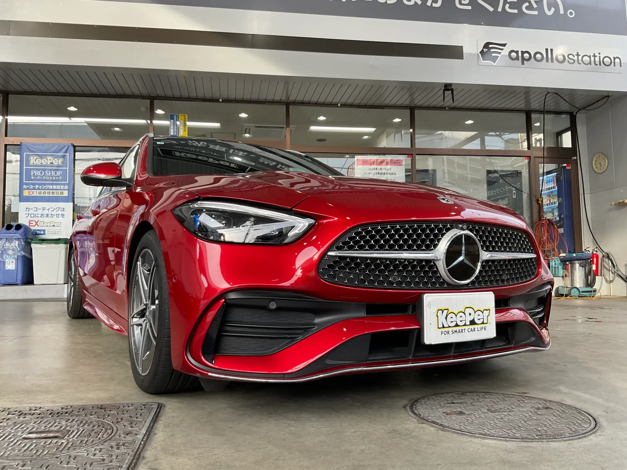 メルセデスベンツCクラスSWにダイヤⅡキーパーを施工、撥水仕上げで輝きを増した輸入車