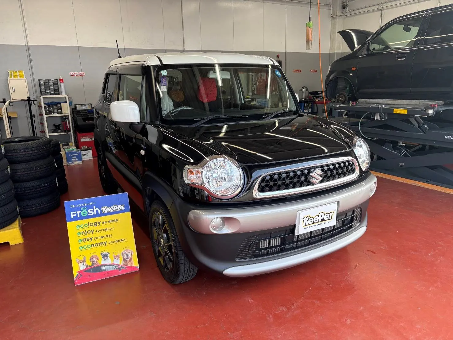スズキ クロスビー フレッシュキーパー施工事例 ブラック・濃色系コンパクトカー