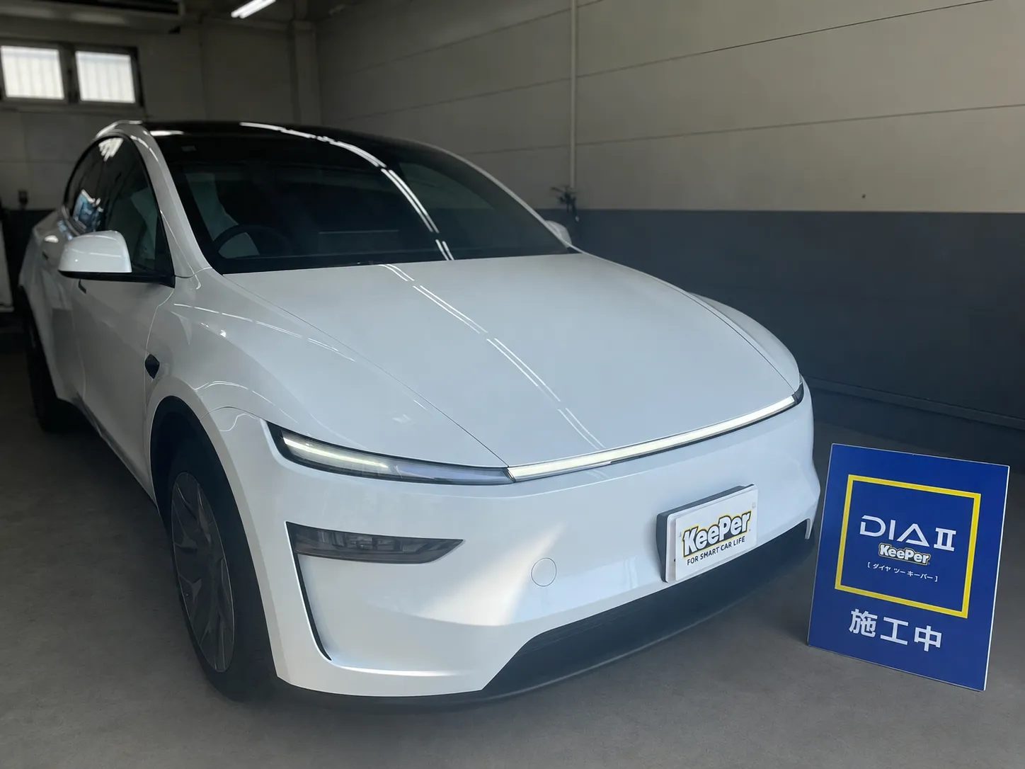 テスラ・モデルYのカーコーティング施工事例