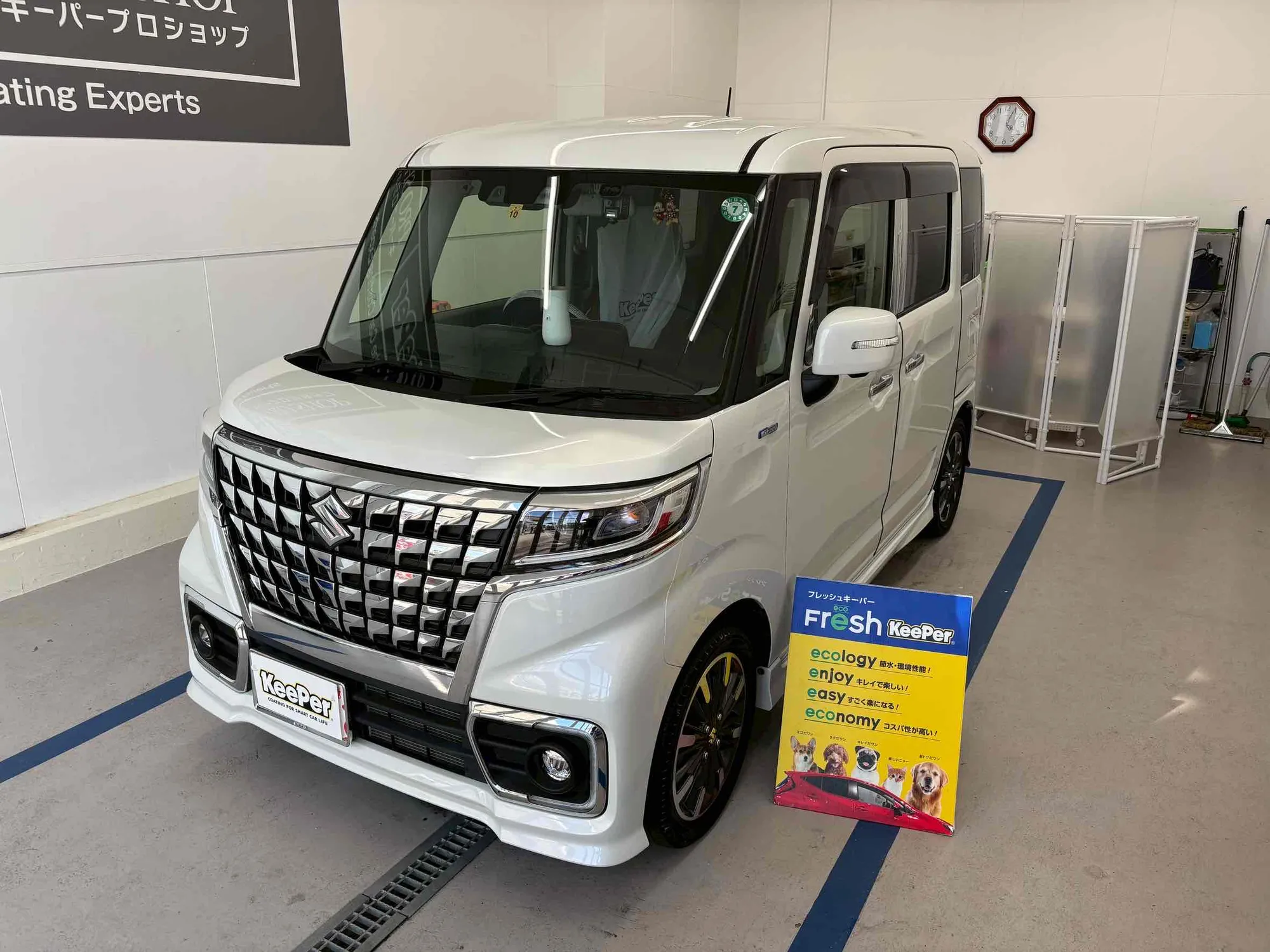 スズキ　スペーシアのカーコーティング施工事例