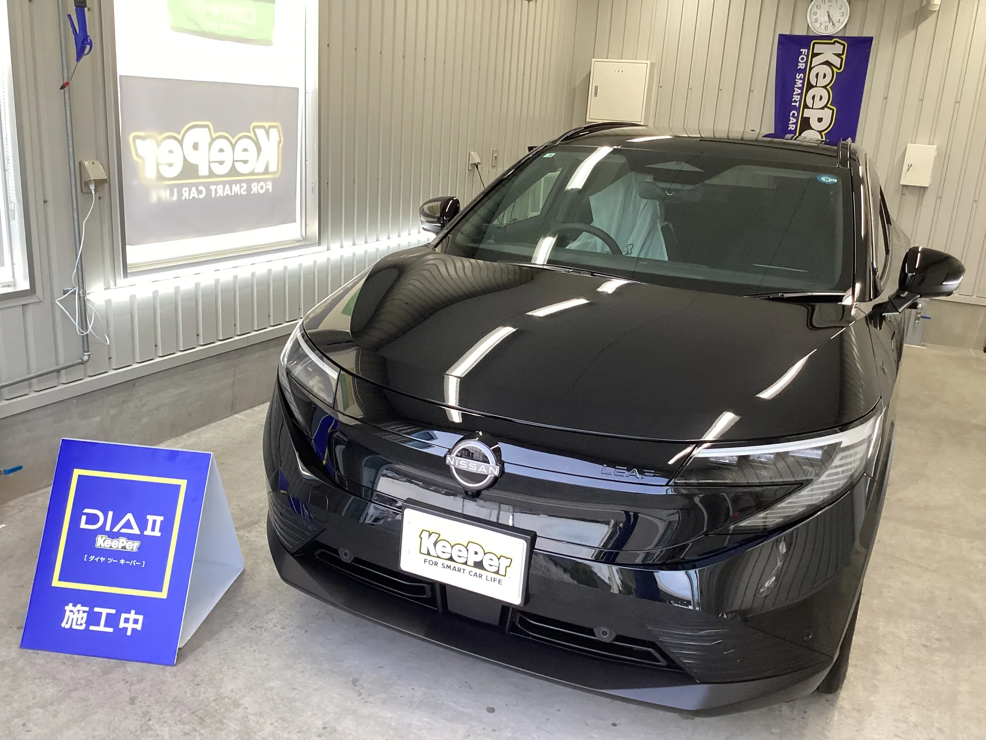 日産 リーフのカーコーティング施工事例