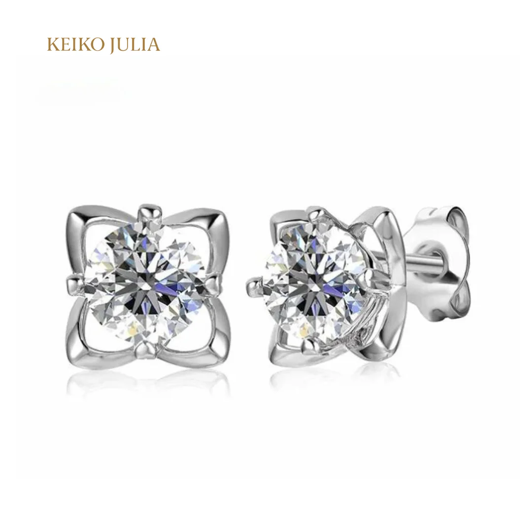 Floral Moissanite Earrings