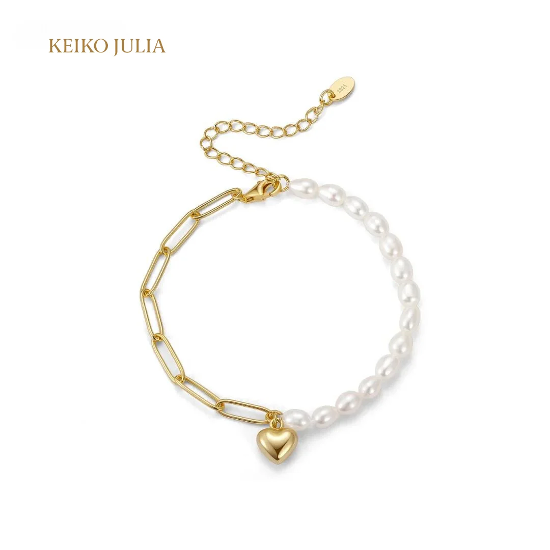 Pearl Chain Bracelet YG Size 18