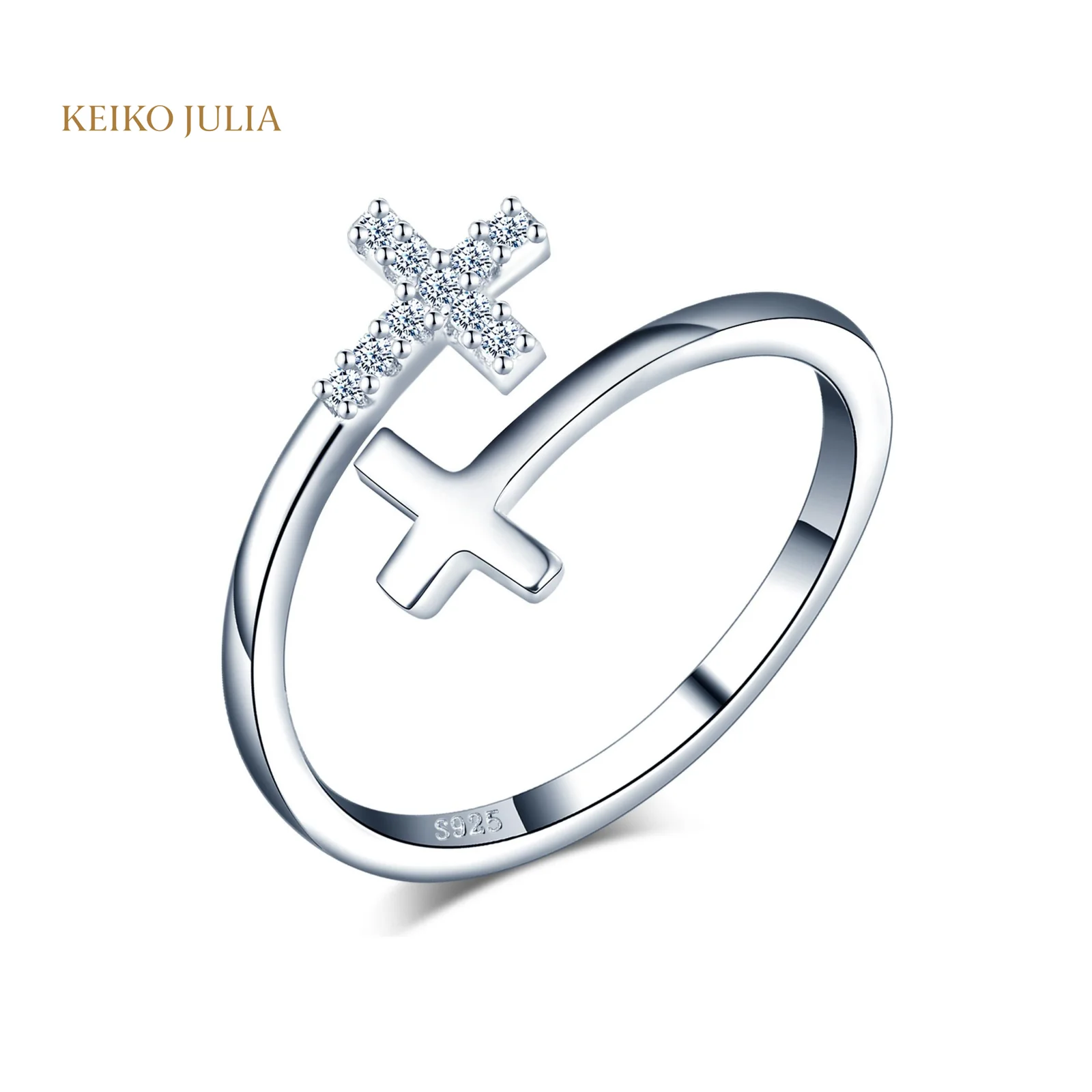 Eternity Cross Rings RG Size 9