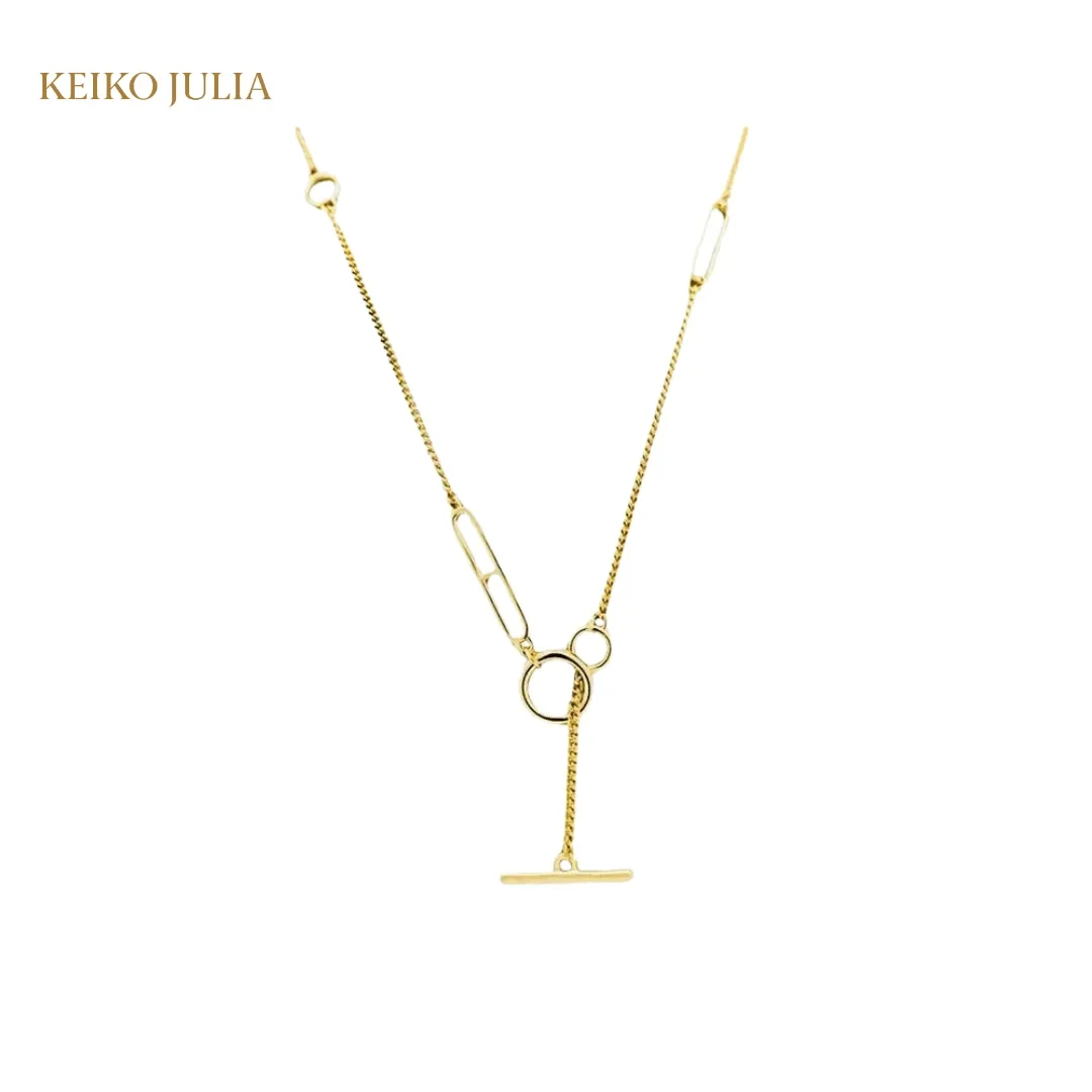 Simple Chain T Bar Necklace
