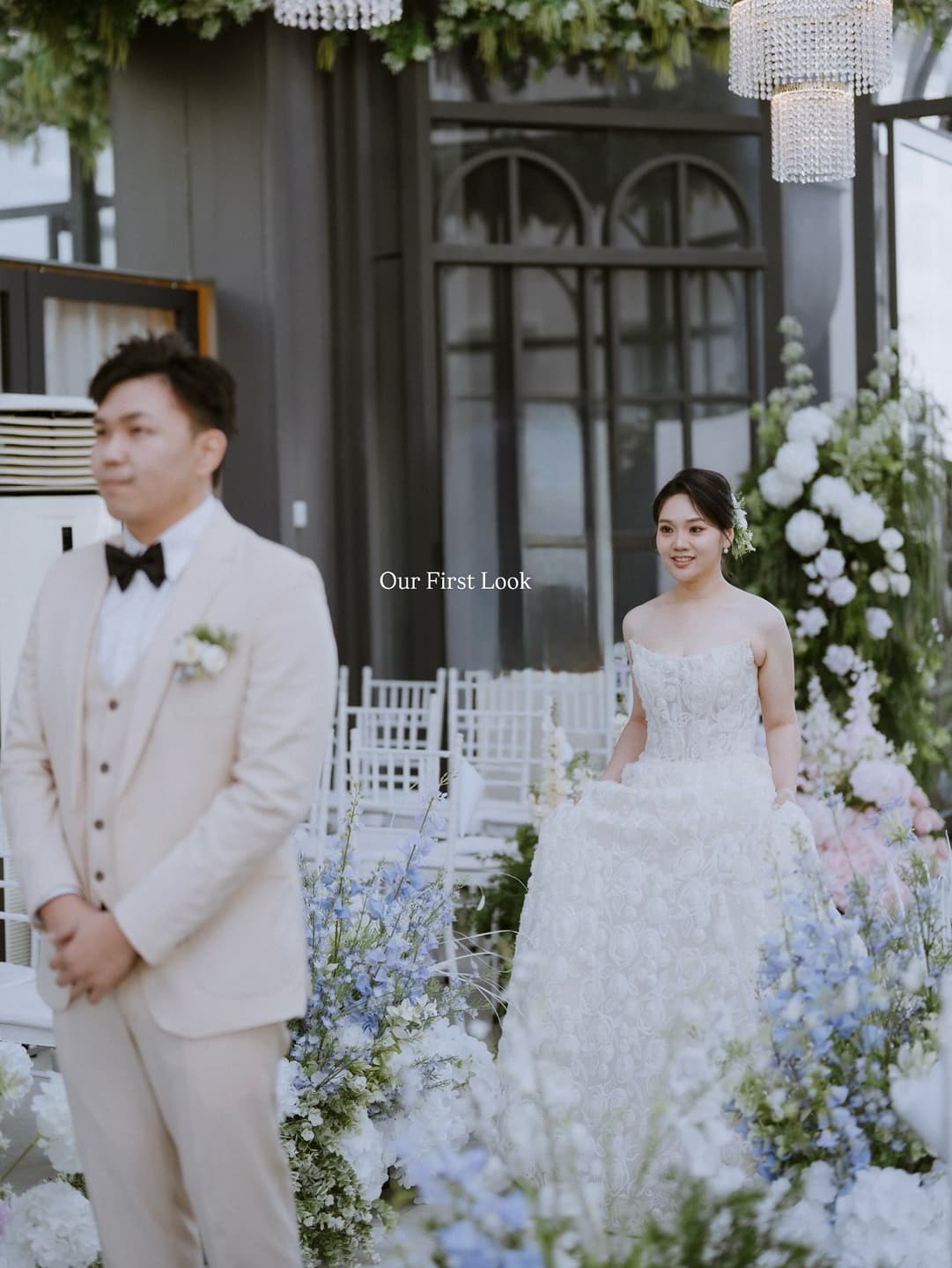 First look wedding moment
