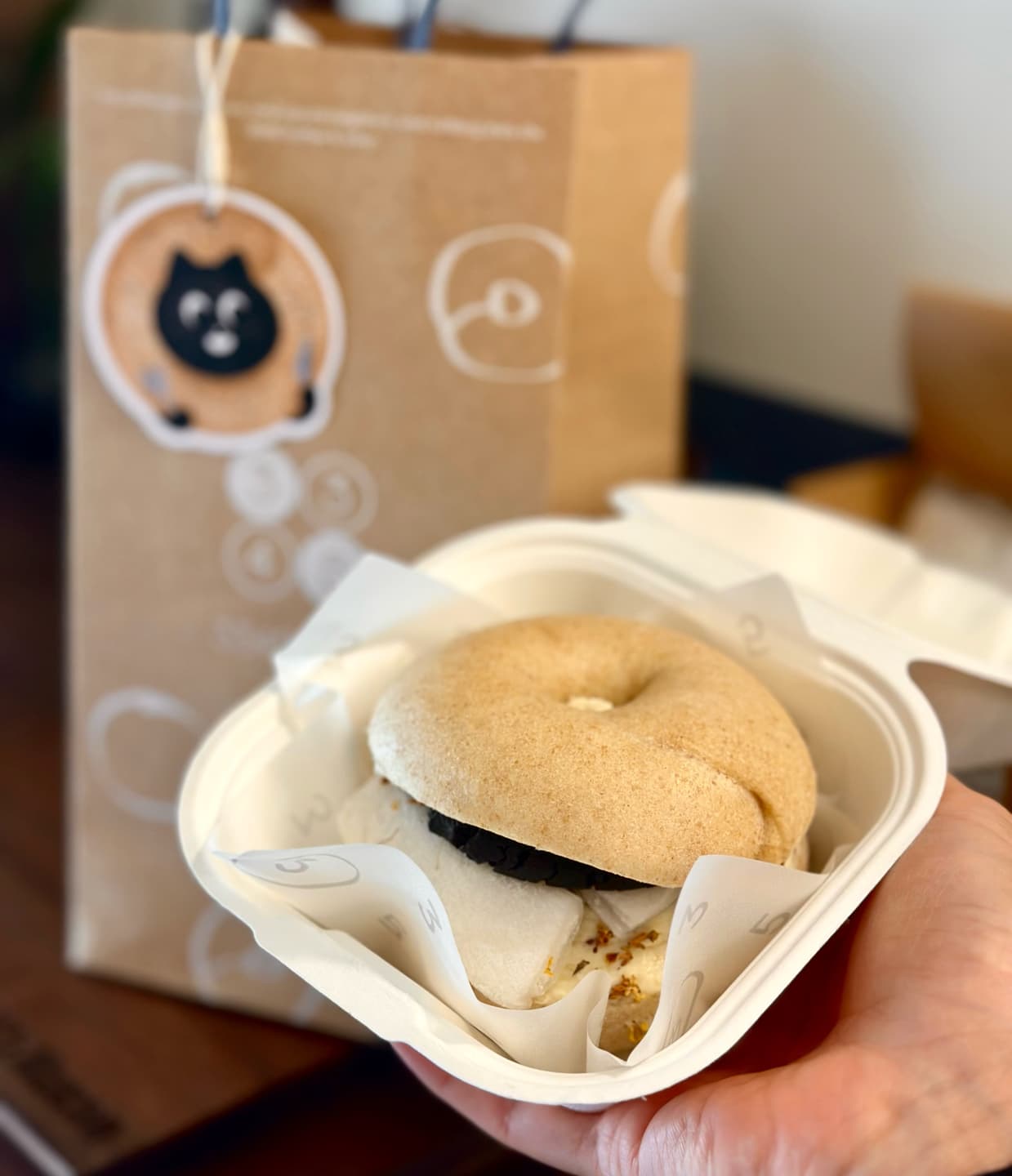 Black Sesame Osmanthus Mochi Bagel Map