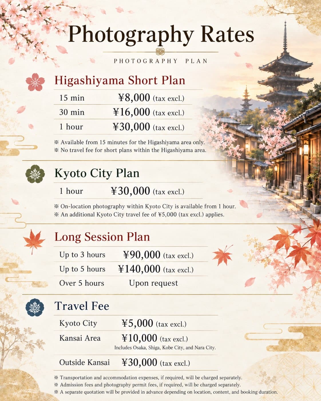 Japan Photography Sessions Now Available