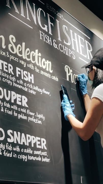 Kingfisher Restaurant New Menu Chalkboard