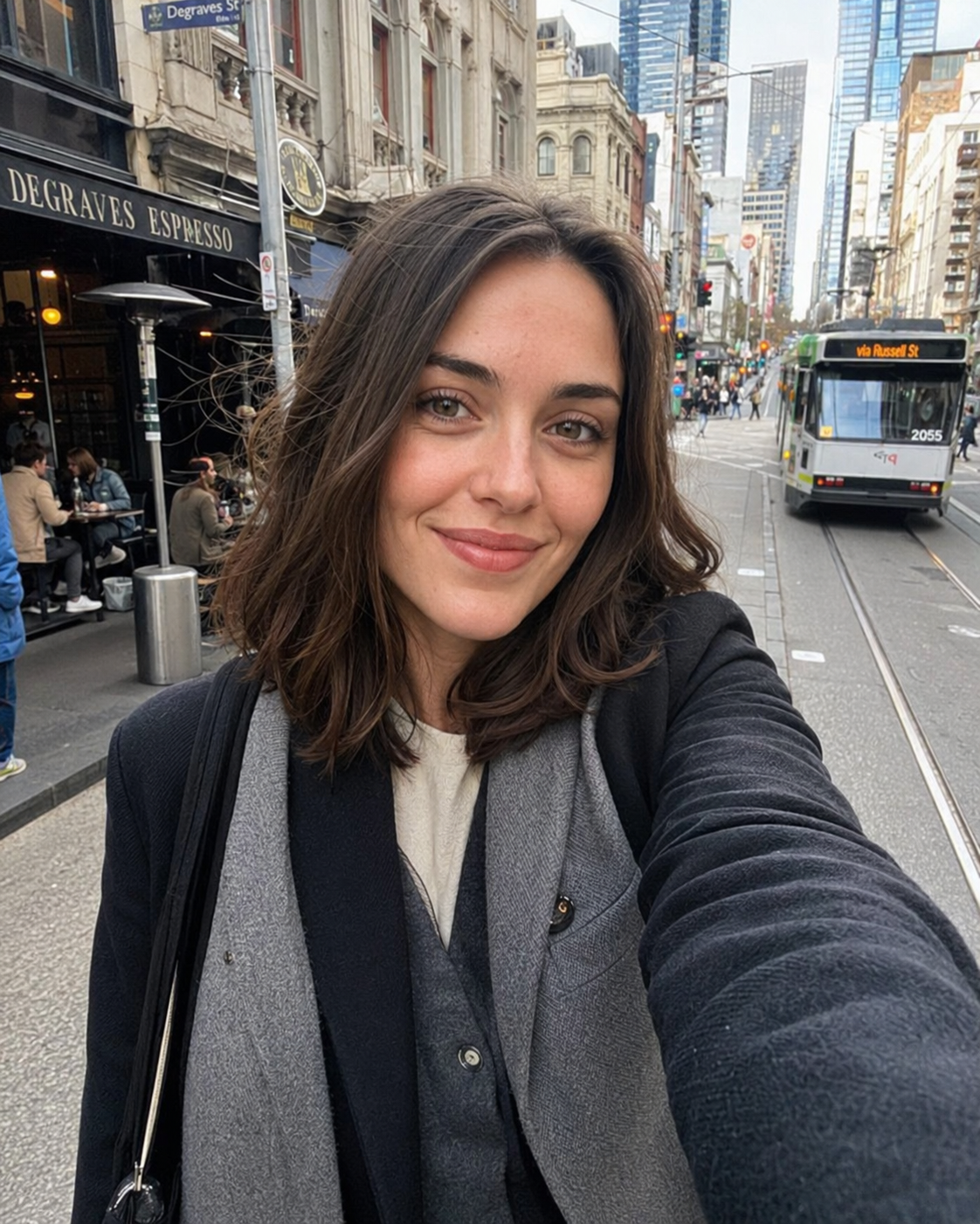Enjoying coffee and city