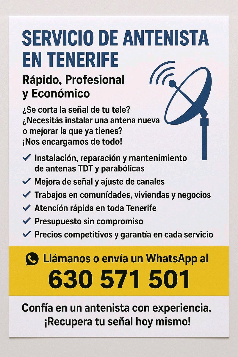 Antenista SaT TdT  tenerife 