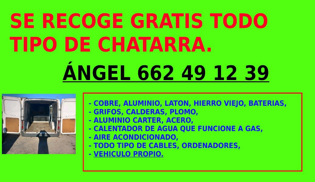 RECOGIDA DE CHATARRA GRATIS