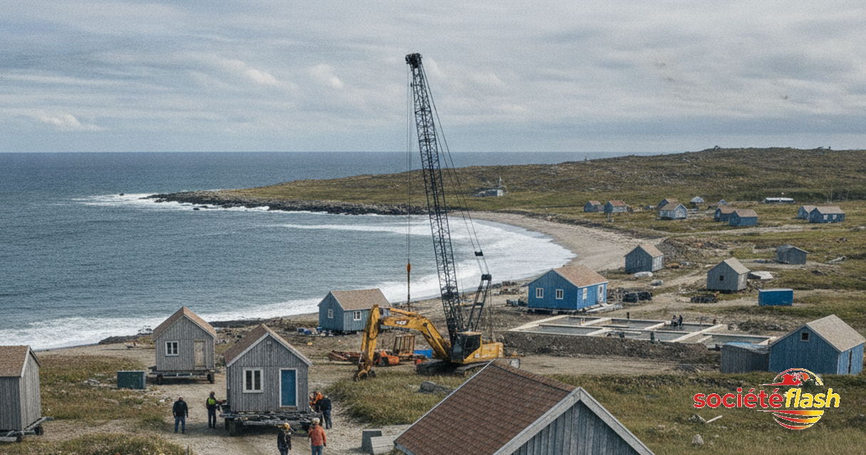 Dossier | La Presse à Miquelon | Un village entier déménage pour se mettre à l’abri de l’eau (3 articles)
