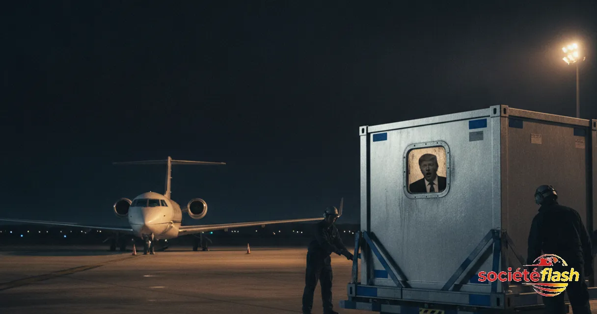 Donald Trump Secretly Transported in a Food Container to Switch Planes