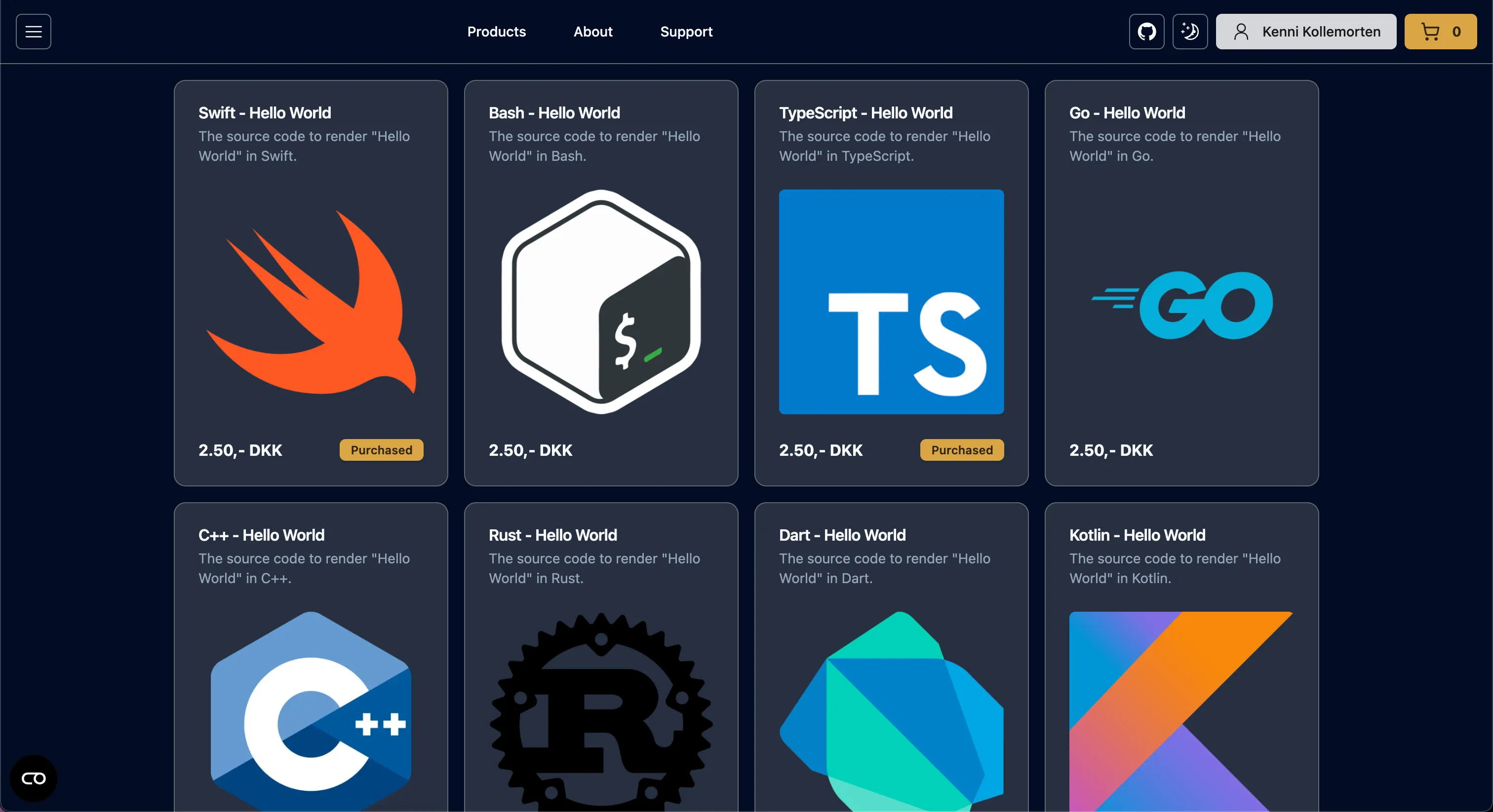 Stripe powered webshop