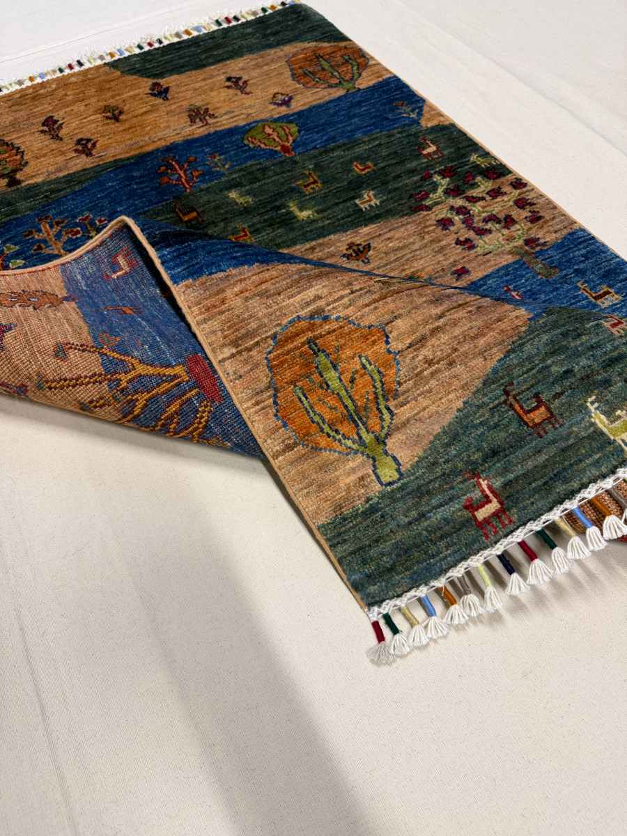 3x4 ft Hand Knotted Afghan Wool Tree of Life Area Rug - Natural Vegetable Dye thumbnail 5