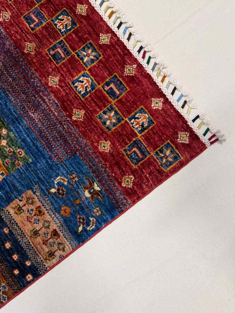 3x4 ft Hand Knotted Afghan Wool Gabbeh Area Rug - Natural Vegetable Dye thumbnail 5