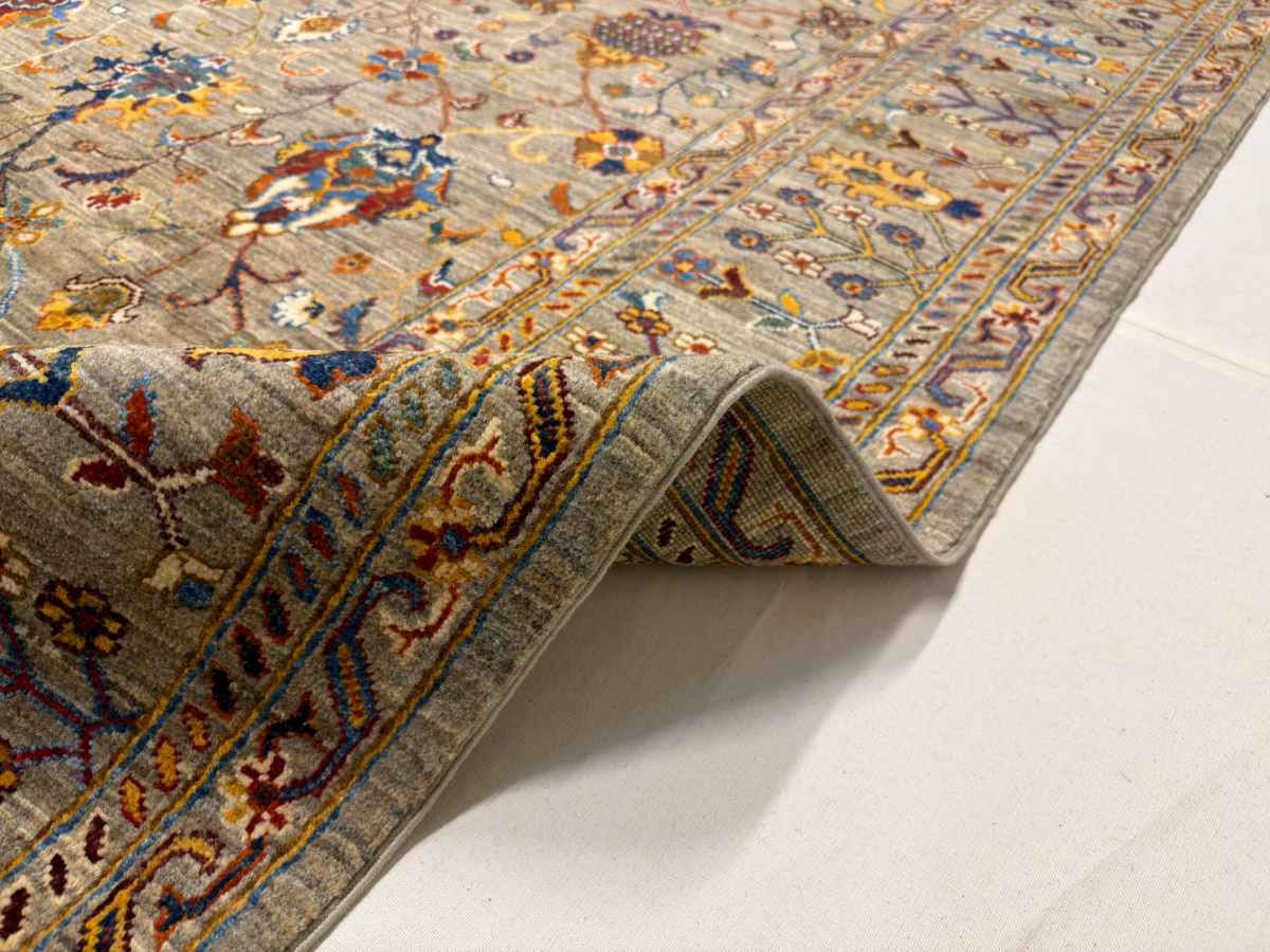 8x11 ft Hand Knotted Afghan Wool Sultani Area Rug - Natural Vegetable Dye thumbnail 6