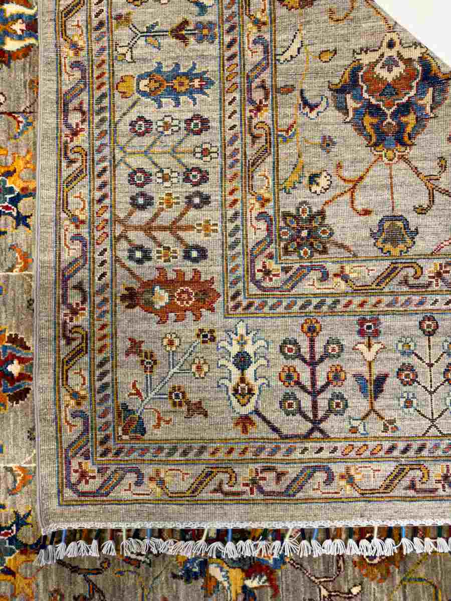 8x11 ft Hand Knotted Afghan Wool Sultani Area Rug - Natural Vegetable Dye thumbnail 7