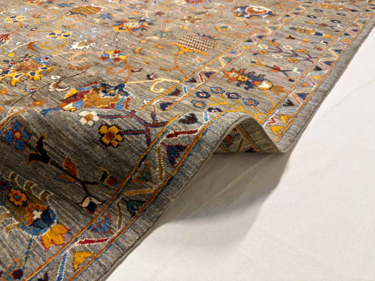 8x10 ft Hand Knotted Afghan Wool Sultani Area Rug - Natural Vegetable Dye thumbnail 6