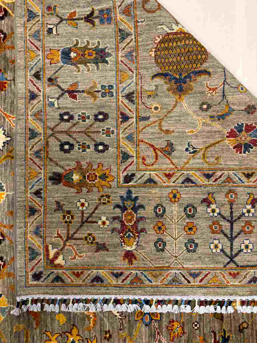 8x10 ft Hand Knotted Afghan Wool Sultani Area Rug - Natural Vegetable Dye thumbnail 7