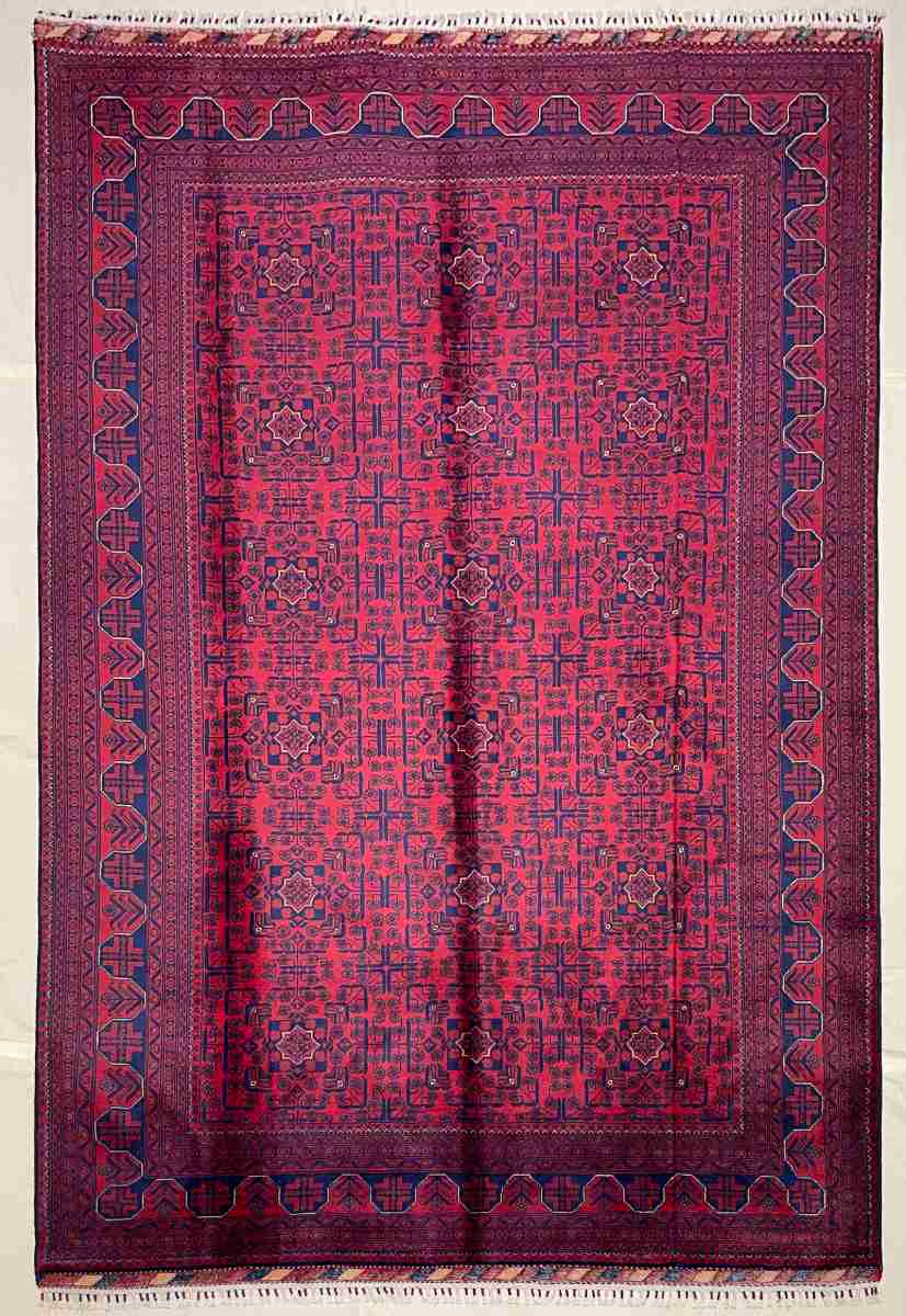 7x10 ft Hand Knotted Afghan Wool Khal Muhammadi Khamyab Area Rug - Natural Vegetable Dye