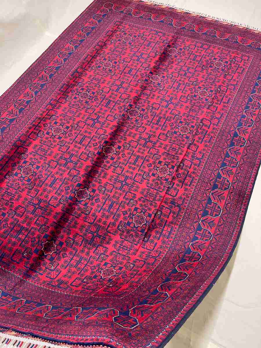 7x10 ft Hand Knotted Afghan Wool Khal Muhammadi Khamyab Area Rug - Natural Vegetable Dye thumbnail 4