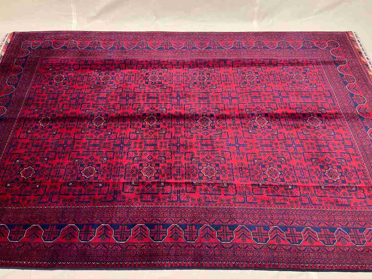 7x10 ft Hand Knotted Afghan Wool Khal Muhammadi Khamyab Area Rug - Natural Vegetable Dye thumbnail 5
