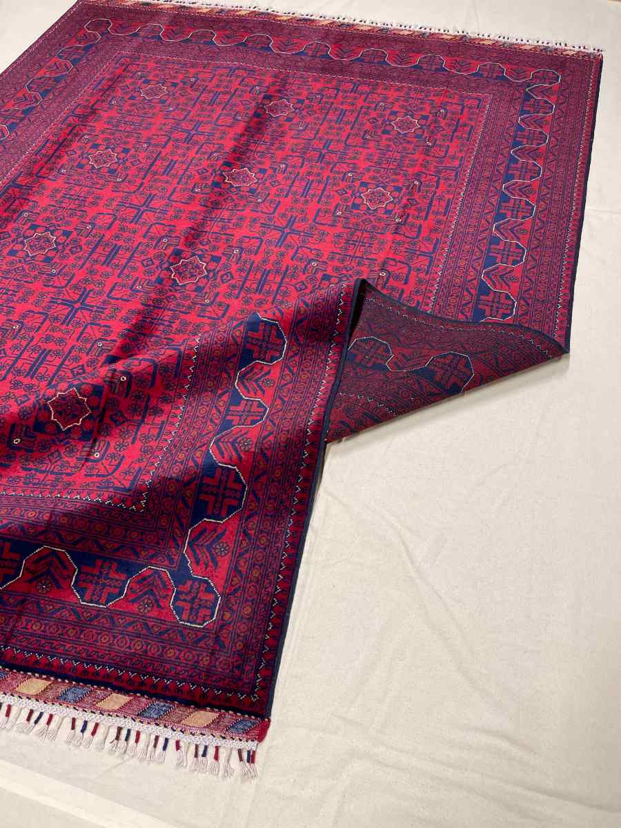 7x10 ft Hand Knotted Afghan Wool Khal Muhammadi Khamyab Area Rug - Natural Vegetable Dye thumbnail 6