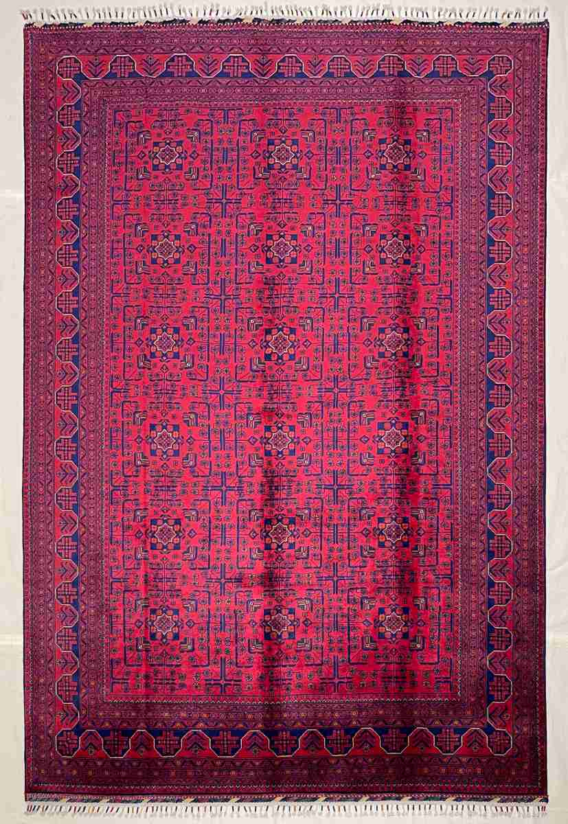 7x9 ft Hand Knotted Afghan Wool Khal Muhammadi Khamyab Area Rug - Natural Vegetable Dye
