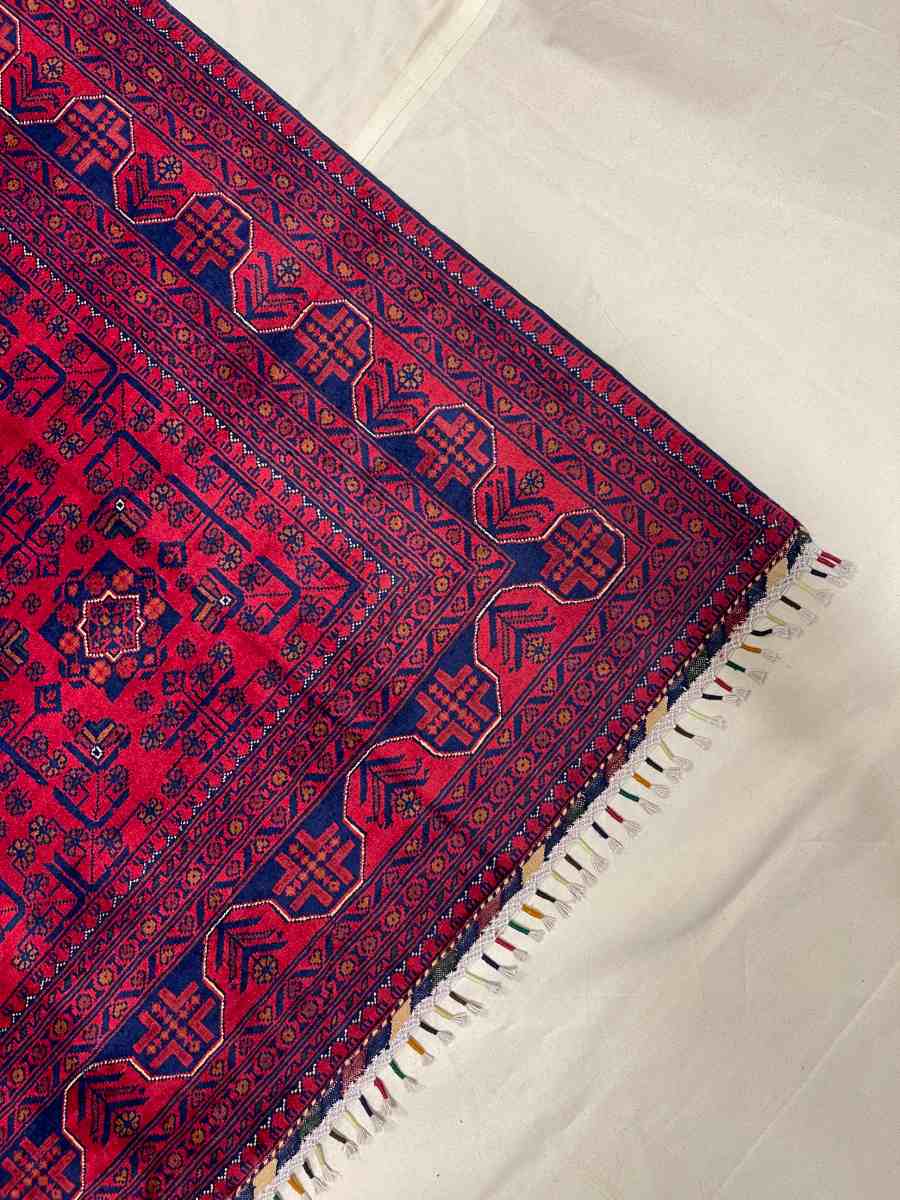 7x9 ft Hand Knotted Afghan Wool Khal Muhammadi Khamyab Area Rug - Natural Vegetable Dye thumbnail 5