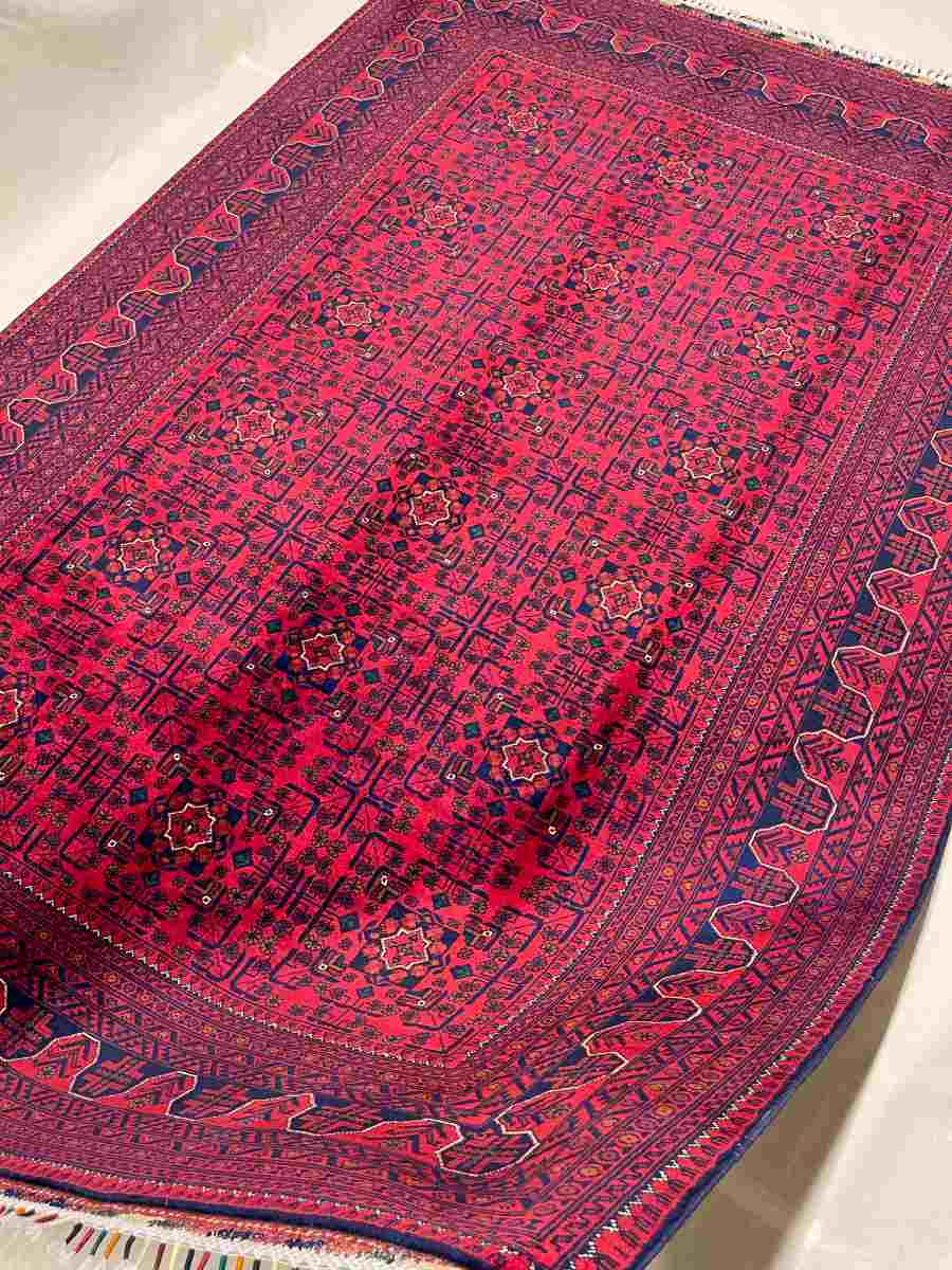 7x10 ft Hand Knotted Afghan Wool Khal Muhammadi Khamyab Area Rug - Natural Vegetable Dye thumbnail 4