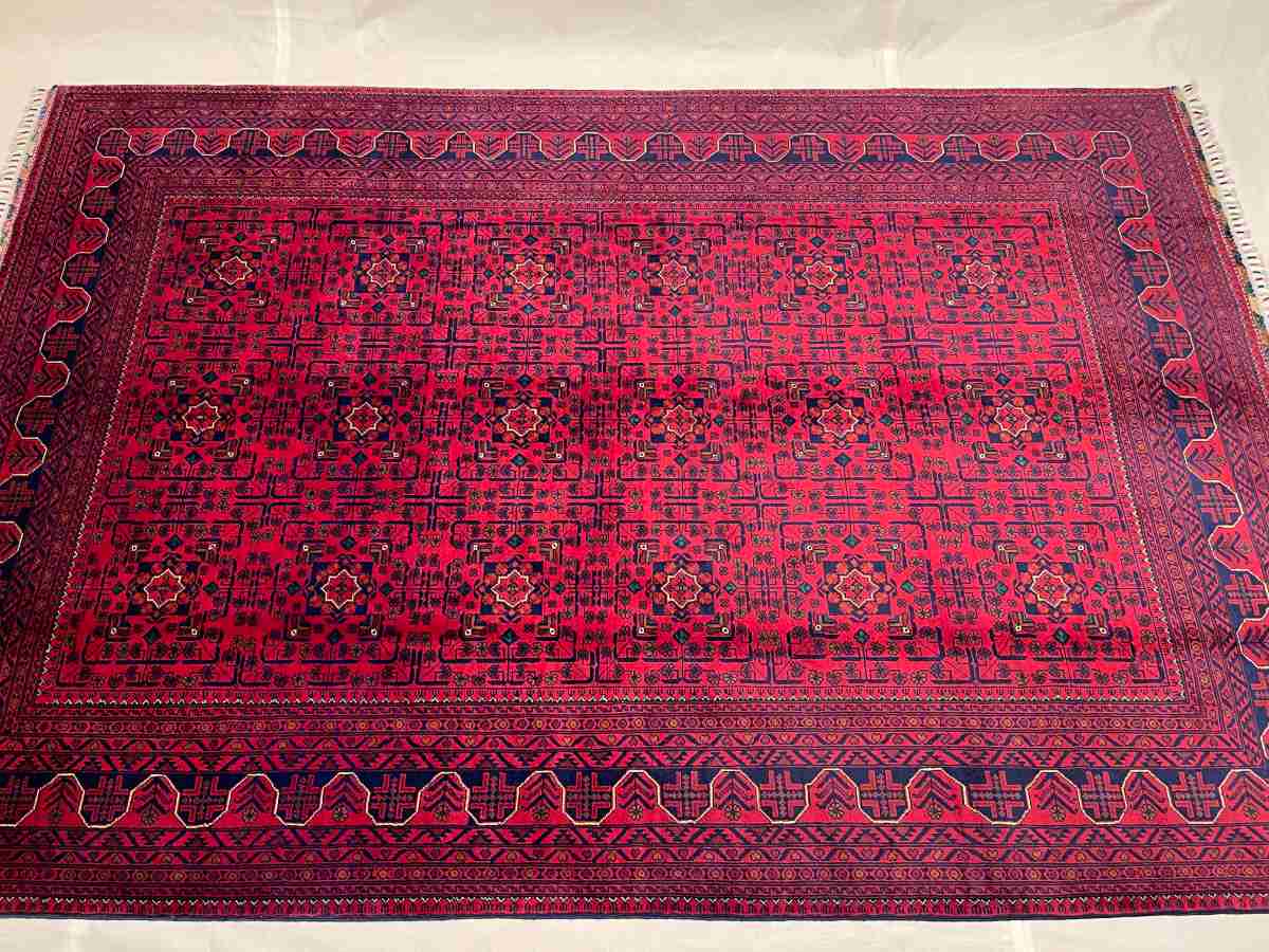 7x10 ft Hand Knotted Afghan Wool Khal Muhammadi Khamyab Area Rug - Natural Vegetable Dye thumbnail 5