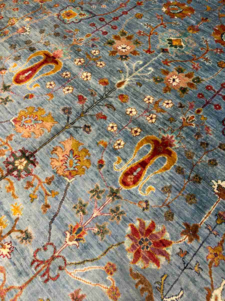 8x12 ft Hand Knotted Afghan Wool Sultani Area Rug - Natural Vegetable Dye thumbnail 5